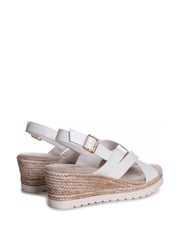 Linzi White Myla Sling Back Wedge Espadrille Sandals With Cross Over Front Strap - Image 4 of 4