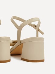 Linzi Cream Charlotte Block Heeled Sandals With Bow Front Detail - Image 4 of 4