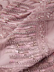 Raishma Pink Embellished Mesh Sheer Sleeve Maxi Dress - Image 5 of 5