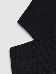 Reiss Navy Grace Single-Breasted Wool Blend Blazer in Prince of Wales Check - Image 6 of 6