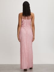 Raishma Pink Embellished Halter Neck Maxi Dress - Image 4 of 5