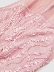 Raishma Pink Embellished Halter Neck Maxi Dress - Image 5 of 5