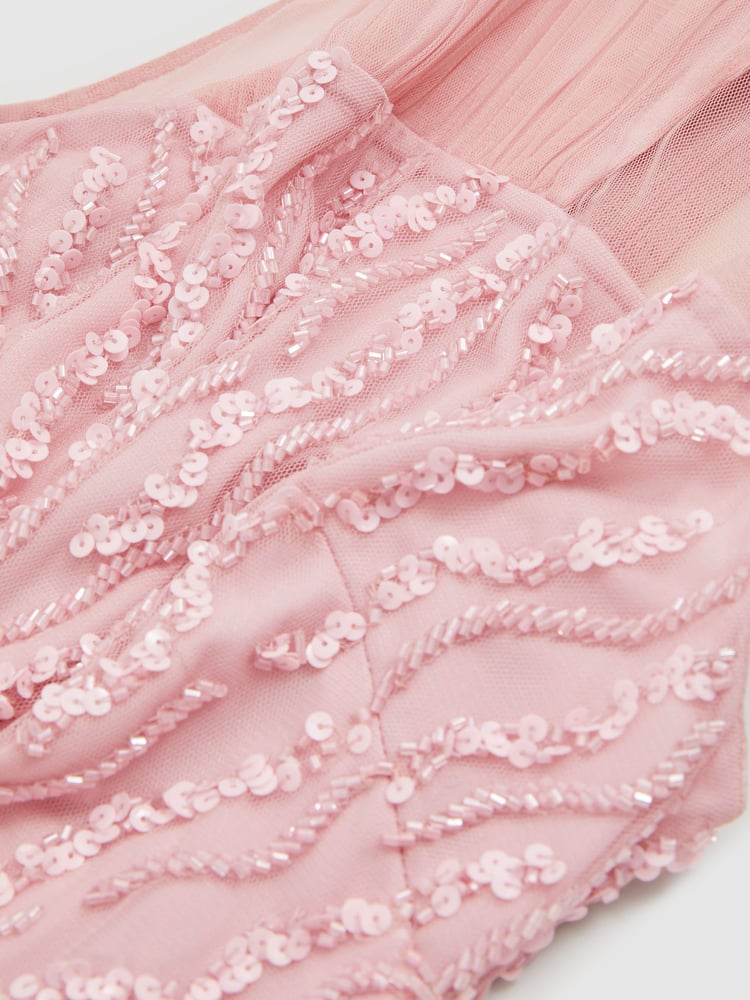 Raishma Pink Embellished Halter Neck Maxi Dress - Image 5 of 5