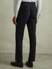 Reiss Navy Grace Wool Blend Suit Trousers in Prince of Wales Check - Image 4 of 5