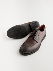 Brown Tumbled Leather Apron Shoes - Image 4 of 6