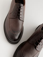 Brown Tumbled Leather Apron Shoes - Image 5 of 6