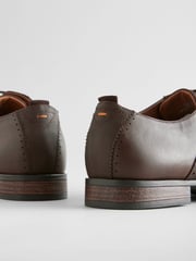 Brown Embossed Oxford Wingcap Brogue Shoes - Image 6 of 7