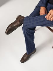 Brown Embossed Oxford Wingcap Brogue Shoes - Image 7 of 7