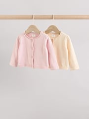 Pink/Neutral 100% Cotton Cardigans 2 Pack (0mths-3yrs) - Image 1 of 10