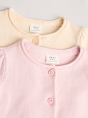 Pink/Neutral 100% Cotton Cardigans 2 Pack (0mths-3yrs) - Image 7 of 10