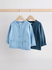 Blue 100% Cotton Cardigans 2 Pack (0mths-3yrs) - Image 1 of 9