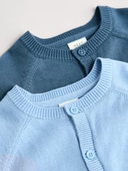 Blue 100% Cotton Cardigans 2 Pack (0mths-3yrs) - Image 7 of 9