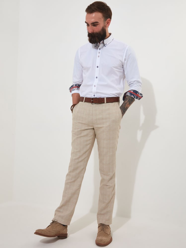 Joe Browns Cream Regular Fit Check Straight Leg Suit: Trousers - Image 1 of 5 Joe Browns Cream Regular Fit Check Straight Leg Suit: Trousers - Image 1 of 5