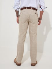Joe Browns Cream Regular Fit Check Straight Leg Suit: Trousers - Image 3 of 5