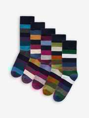 Gestreift - 5er-Pack - Komfort-Socken mit gepolsterter Sohle - Bild 1 von 8