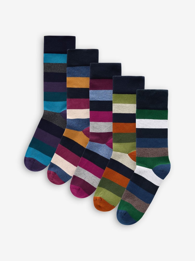 Gestreift - 5er-Pack - Komfort-Socken mit gepolsterter Sohle - Bild 1 von 8