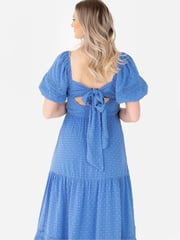 Shirring Front Tiered Midaxi Dress With Trim Detail - Image 4 of 4