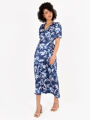 Lovedrobe Wrap Front Puff Sleeve Midaxi Dress - Image 1 of 5