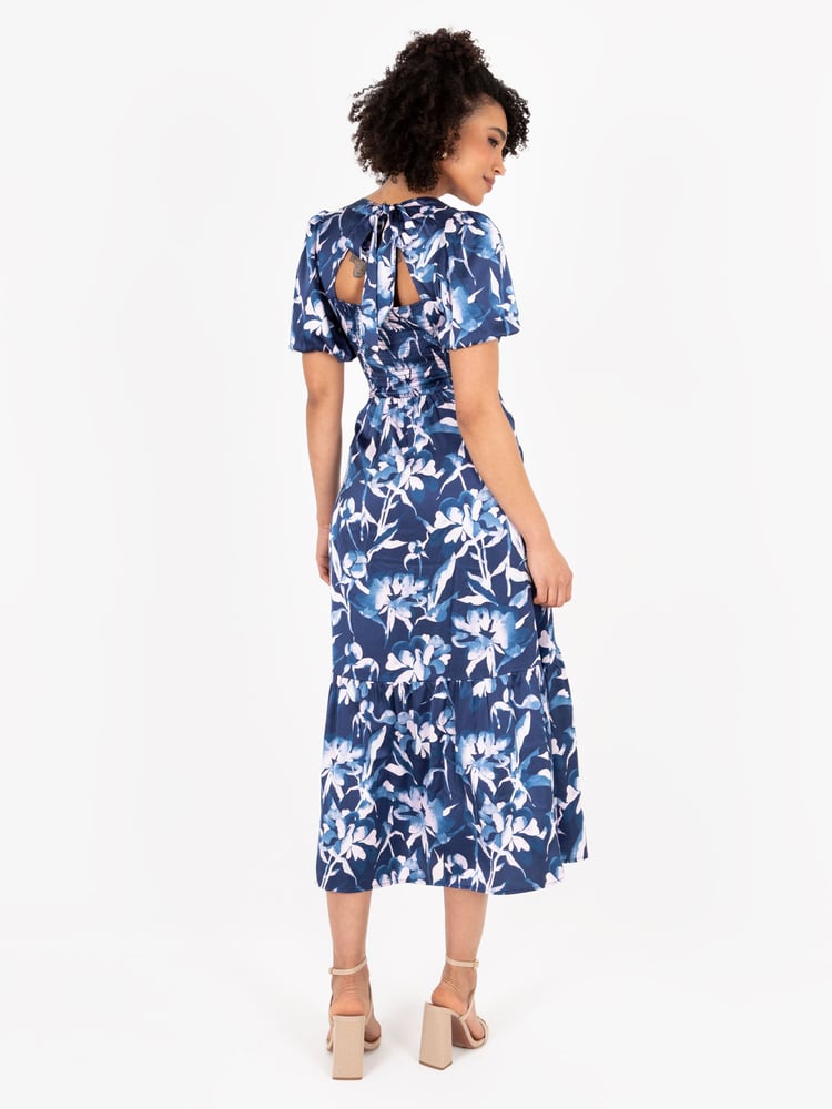 Lovedrobe Wrap Front Puff Sleeve Midaxi Dress - Image 2 of 5