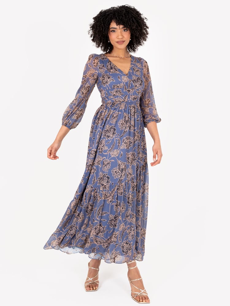 Lovedrobe Pink Wrap Front Maxi Dress With Elasticated Waist Detail - Image 2 of 6