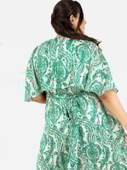 Lovedrobe Cape Sleeve Blue Frill Wrap Hem Midaxi Dress - Image 5 of 5