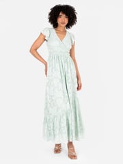 Lovedrobe Wrap Front Flutter Sleeve Maxi Dress - Image 1 of 5