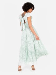 Lovedrobe Wrap Front Flutter Sleeve Maxi Dress - Image 2 of 5