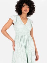 Lovedrobe Wrap Front Flutter Sleeve Maxi Dress - Image 3 of 5