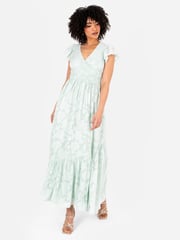 Lovedrobe Wrap Front Flutter Sleeve Maxi Dress - Image 5 of 5