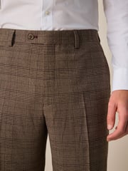 Neutral Regular Fit Trimmed Check Suit Trousers - Image 4 of 5