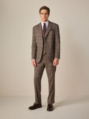 Neutral Trimmed Check Suit Waistcoat - Image 2 of 4