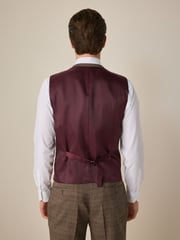 Neutral Trimmed Check Suit Waistcoat - Image 3 of 4