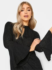 M&Co Black Shimmer Bell Sleeve Dress - Image 4 of 4