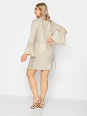 M&Co Gold Shimmer Bell Sleeve Dress - Image 4 of 5