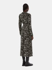 Whistles Scribble Bouquet Midi Black Dress - Image 2 of 5