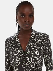 Whistles Scribble Bouquet Midi Black Dress - Image 3 of 5