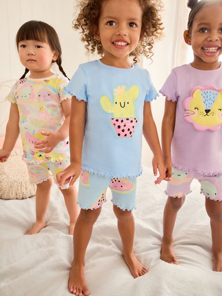 Purple Character Short Pyjamas 3 Pack (9mths-12yrs) - Image 1 of 13