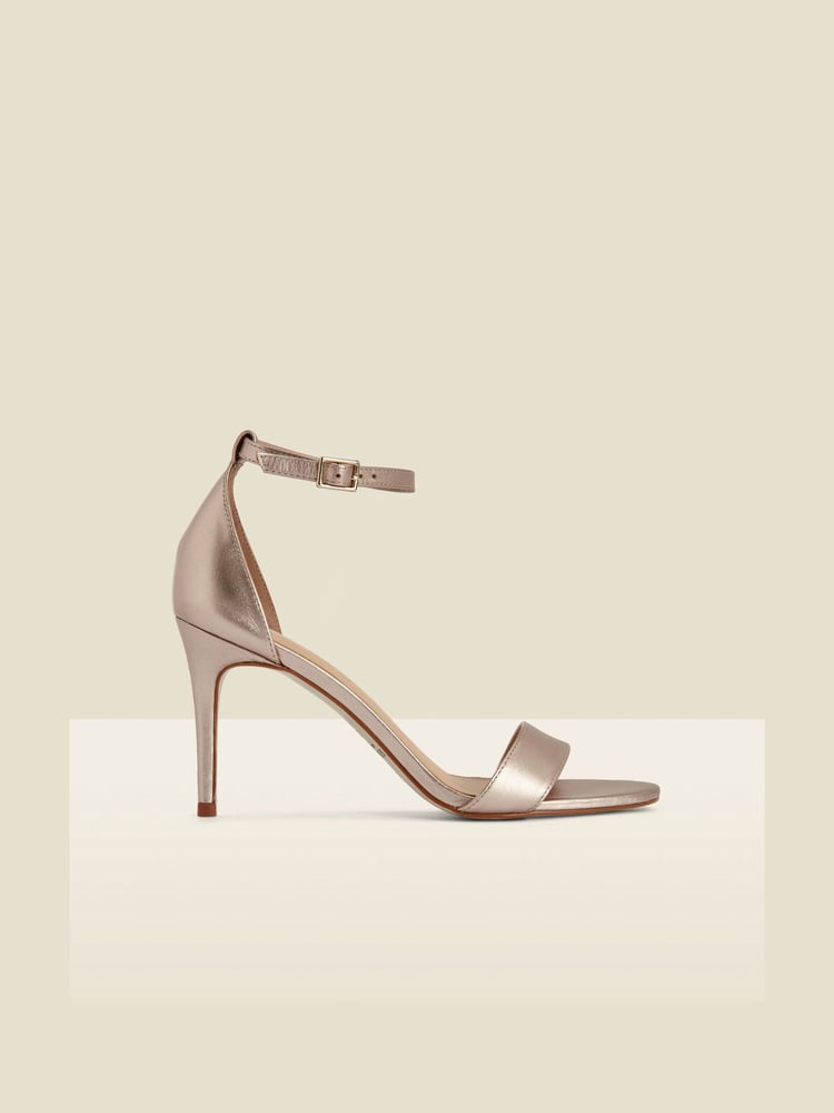 Sosandar Gold Leather Barely There High Heel Sandals - Image 1 of 3