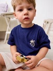 Green/Blue Pineapple Palm Tree 100% Cotton Short Woven Bottoms Pyjamas 3 Pack (9mths-12yrs) - Image 3 of 10