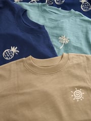 Green/Blue Pineapple Palm Tree 100% Cotton Short Woven Bottoms Pyjamas 3 Pack (9mths-12yrs) - Image 9 of 10