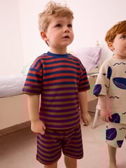 Rust/Navy Textured Whale Short Pyjamas 3 Pack (9mths-10yrs) - Image 2 of 8