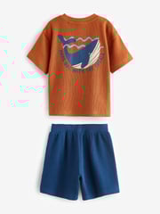 Rust/Navy Textured Whale Short Pyjamas 3 Pack (9mths-10yrs) - Image 7 of 8