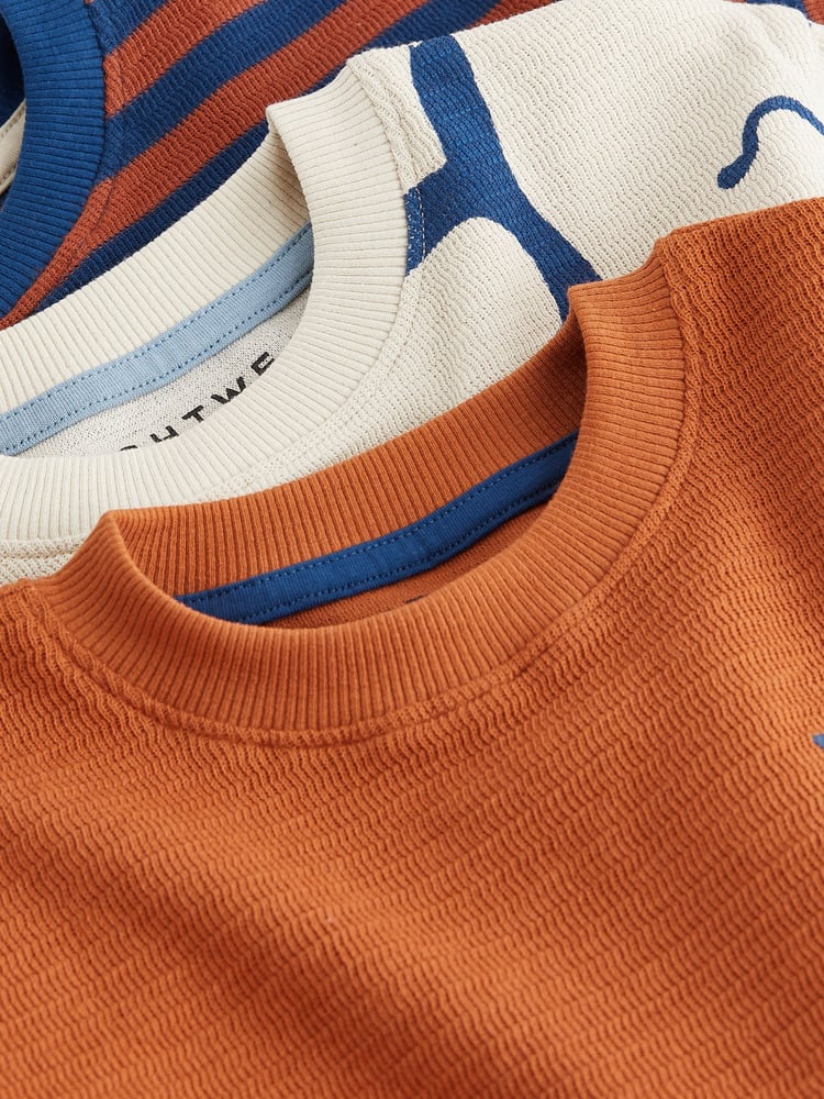 Rust/Navy Textured Whale Short Pyjamas 3 Pack (9mths-10yrs) - Image 8 of 8
