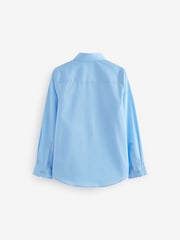 Clarks Blue Long Sleeve Clarks Boys School Shirts 2 Pack - Image 2 of 5