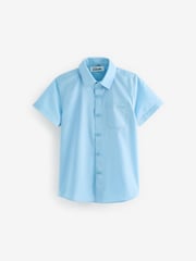 Clarks Blue Short Sleeve Clarks Boys School Shirts 2 Pack - Image 2 of 4