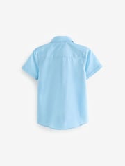 Clarks Blue Short Sleeve Clarks Boys School Shirts 2 Pack - Image 3 of 4
