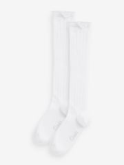 Clarks Off White Girls Knee High School Socks 2 Pack - Image 1 of 2