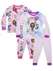 Character Pink Girls Gabby's Doll House Pyjamas 2 Pack - Image 1 of 5
