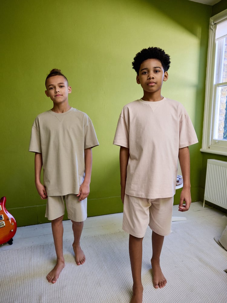 Pink/ Cement plain 2 Pack 100% Cotton Short Sleeve Pyjamas Set (3-16yrs) - Image 1 of 8