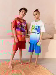 Red/White Gamer and Football Short Pyjamas 2 Pack (3-16yrs) - Image 1 of 8